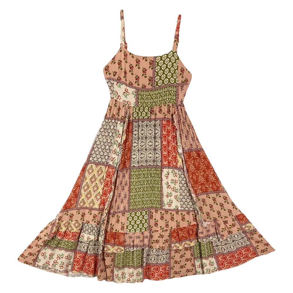 NWOT ABEL THE LABEL Dress M Floral Patchwork A-Line Tie Bow Marrakech Gypsiana